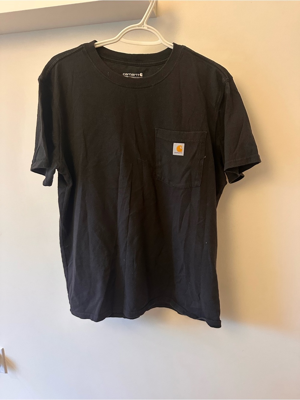 Carhartt Black Short-Sleeve Pocket Tee with Logo Patch